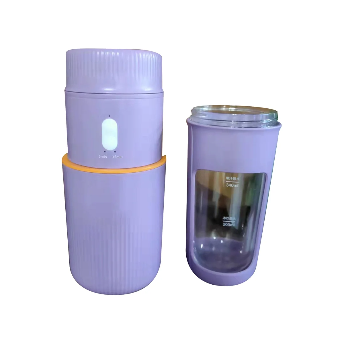 

340ML Small Portable Ice Drink Juicer Mini Rechargeable Cup Multifunctional Household Juicer(Purple)