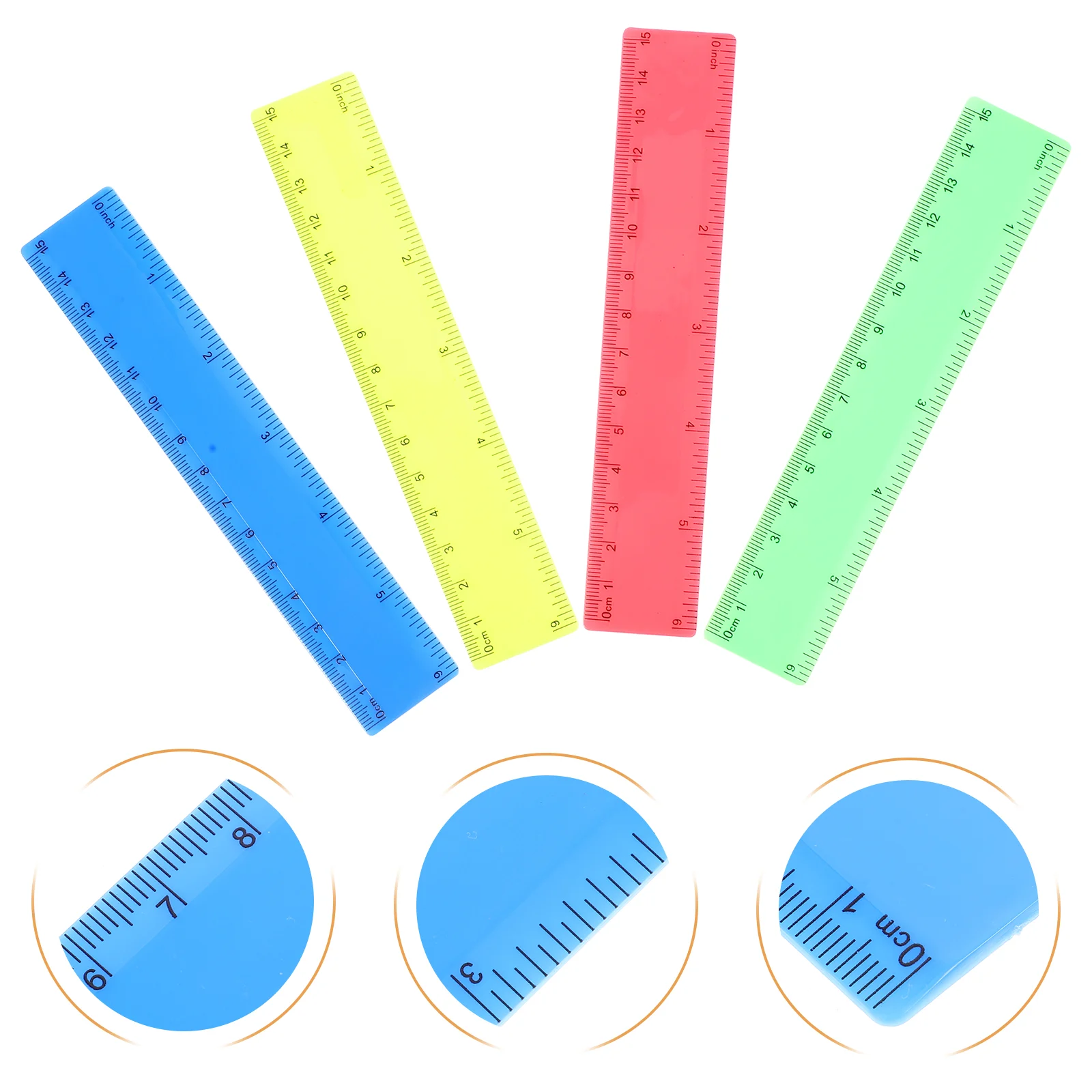 

20pcs Colorful Straight Rulers Students Measuring Tool Students Stationery