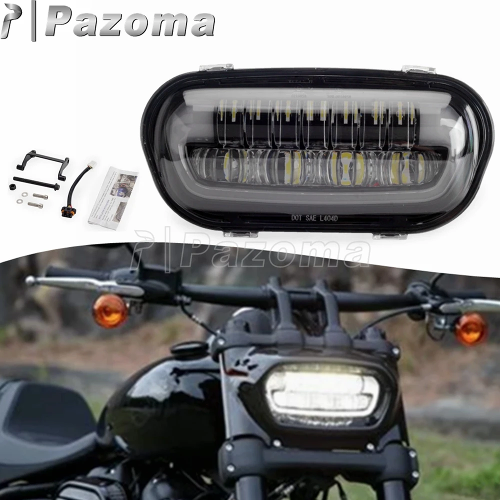 

9.8" Motorcycle LED Headlight Assembly High Low Beam Front Lights DRL Projector Headlamp For Harley Dyna Fat Bob FXDF 2008-2017