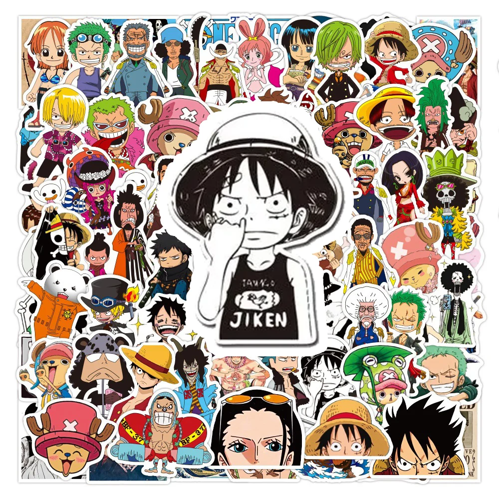 

10/50Pcs Cartoon Luffy One Piece Anime Stickers Graffiti Luggage Phone Laptop Fridge Skateboard Manga Stickers Decal Toy Gift