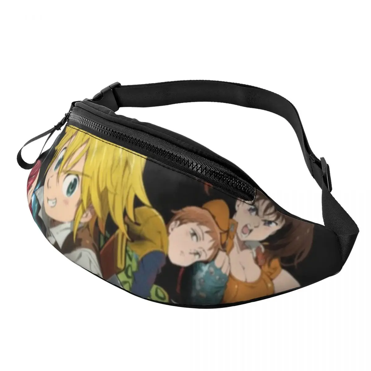 

The Seven Deadly Sins Waist Bag Anime Male Fishing Waist Pack Funny Polyester Bag