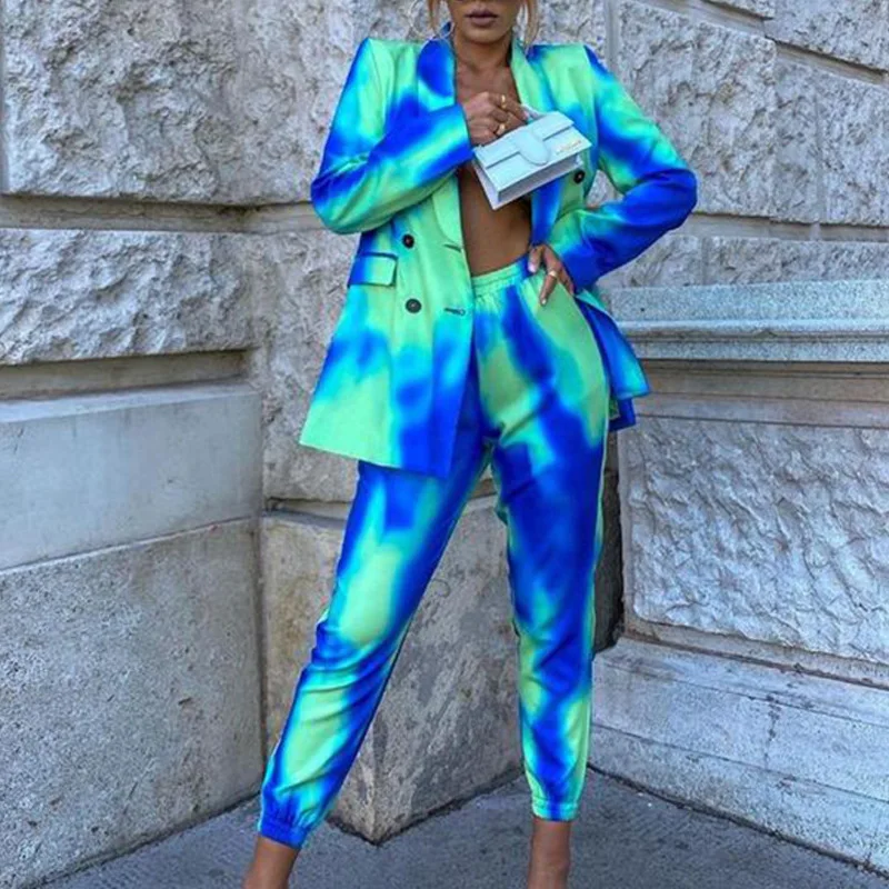 2023 Spring Autumn Streetwear Women Fashion Set Long Sleeve Blazer Pants Suit Office Lady Tracksuit Two Piece Set Fitness Outfit