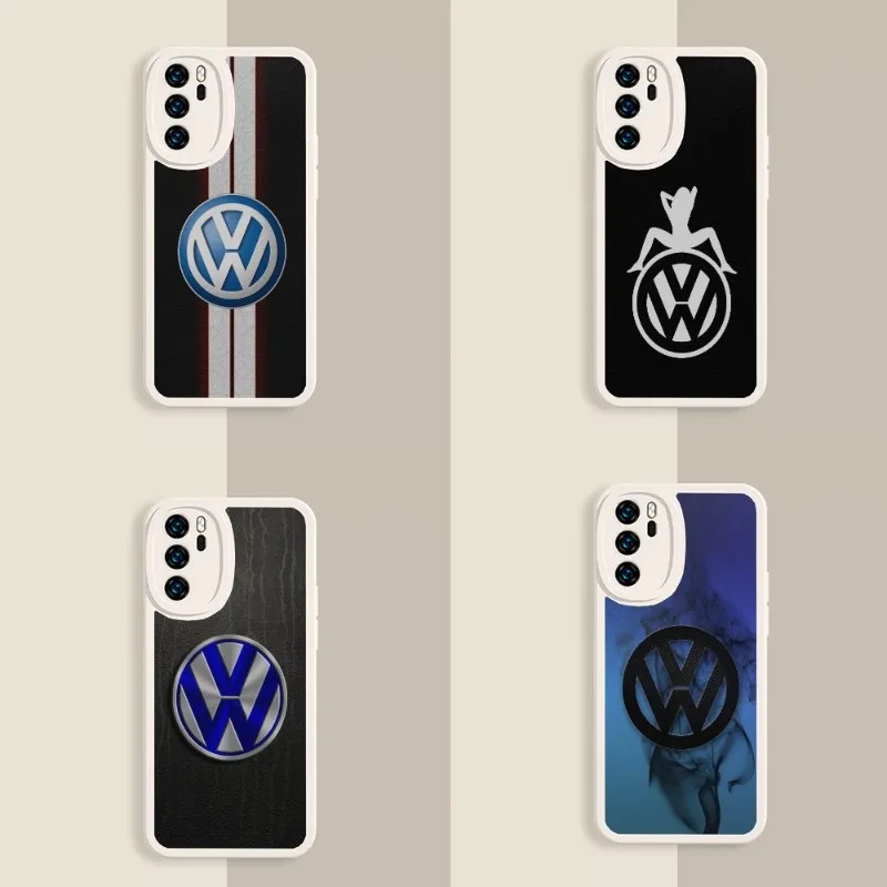 

Volkswagen Car LOGO Phone Case Lambskin For XiaomiRedmi 10 13 11 10A 9A 11x NOTE10 11E 11T Luxury Mobile Cover