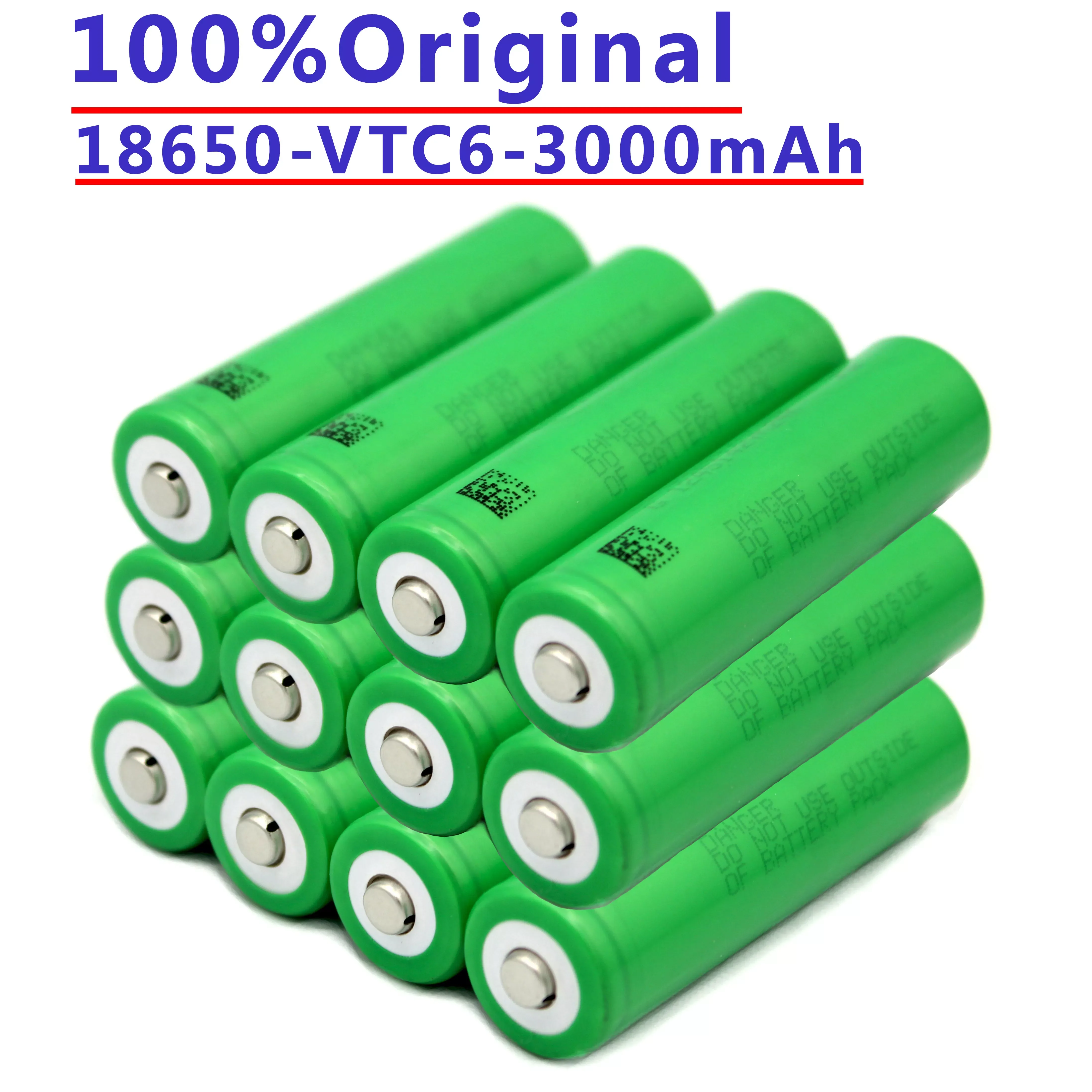 

100%.Original.recargable.VTC6.18650.batería.de litio,3,7 V,3000mAh,para.US18650.VTC6.30A, juguetes, linterna, herramientas.
