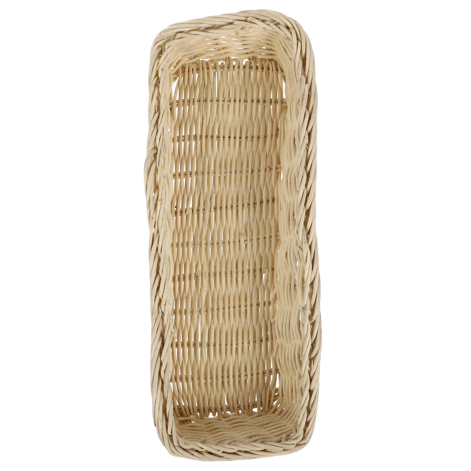 

Sundries Storage Tray Natural Woven Tableware Keys Basket Wicker Rattan Bin Vegetable Rectangular Baskets Serving Cutlery