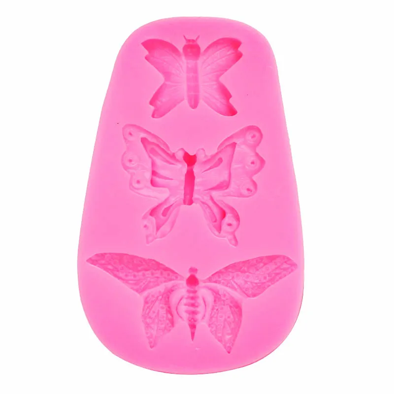 

Three Artificial Butterfly Sugar Turning Silica Gel Molds DIY Cake Decoration Chocolate Hand Soap Baking
