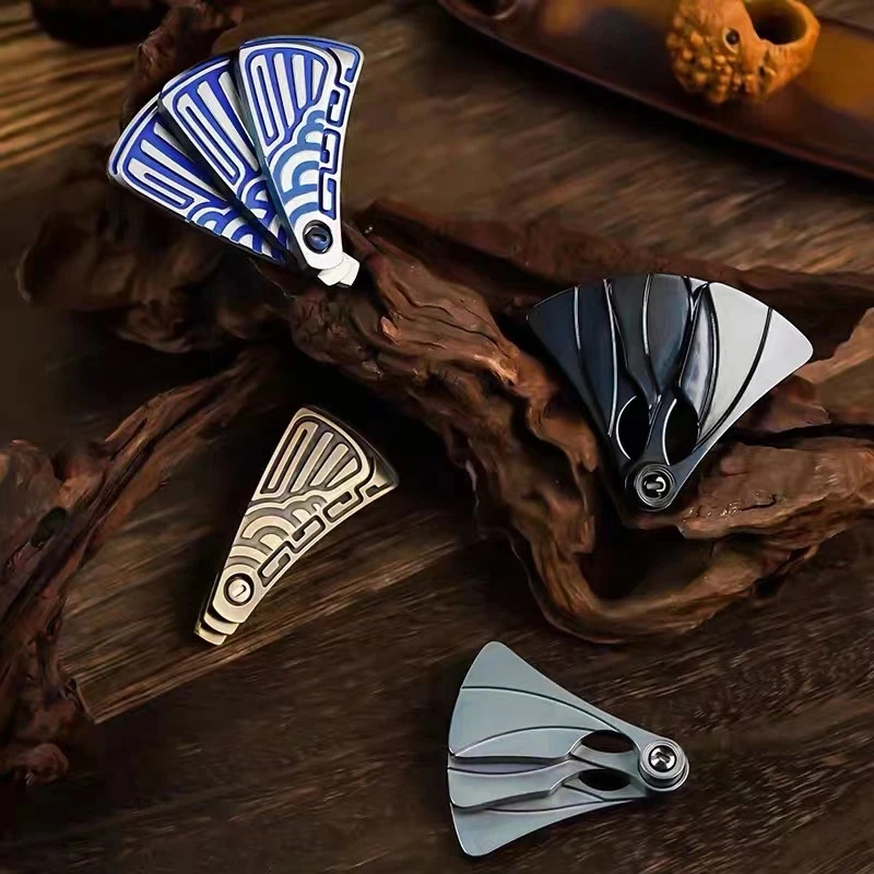 Enlarge Folding Fan Magnetic Fidget Slider Adult Metal EDC Fidget Toys ADHD Hand Spinner Anxiety Stress Relief Adult Christmas Gifts