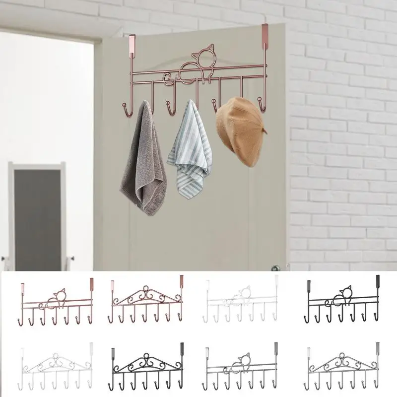 

7 крючков для дверей без гвоздей, подвесная вешалка для одежды, органайзер для пальто, вешалка для полотенец, крючок для хранения одежды, аксессуары для ванной комнаты