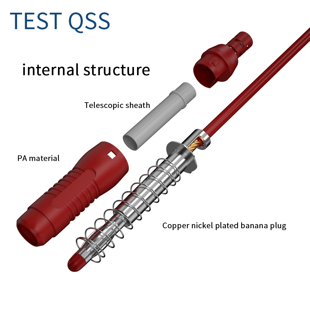 QSS 5 шт. 4 мм выдвижная безопасная вилка типа банан тестовый провод 1 м