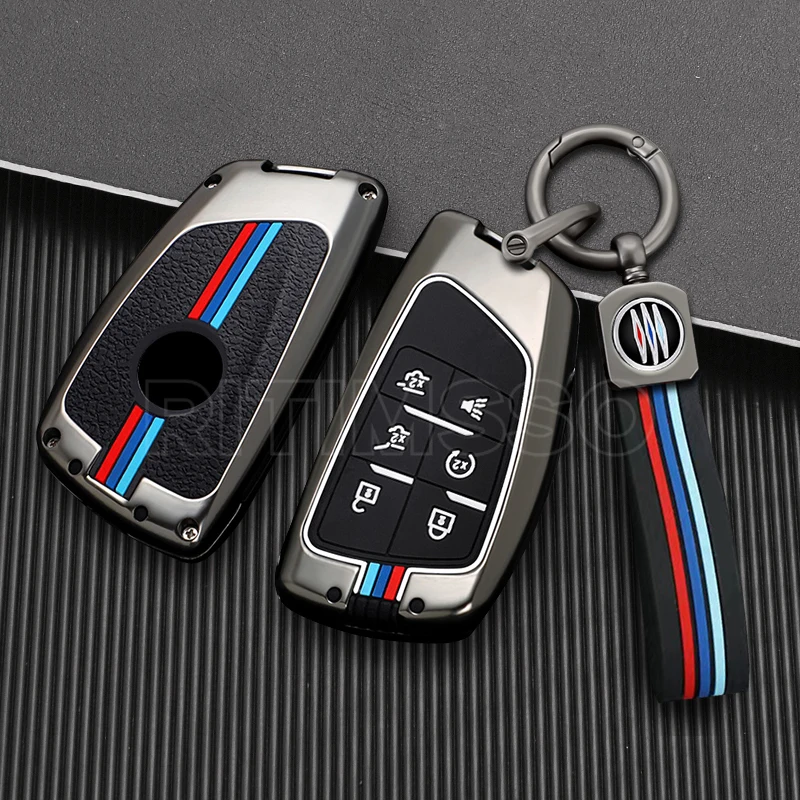 

Чехол для ключа из сплава и силикона, автомобильный брелок для Chevrolet Tahoe Suburban, для GMC Yukon, для Buick ENVISION S Plus будущего 2020 2021