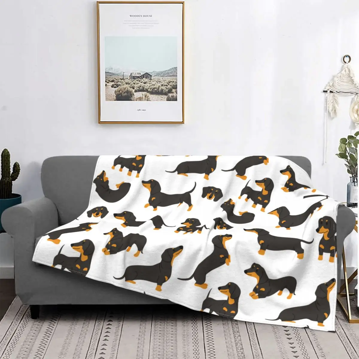 

Dachshund Knitted Blankets Gift for Animal Dog Lover Flannel Throw Blankets Home Couch Personalised Ultra-Soft Warm Bedspread