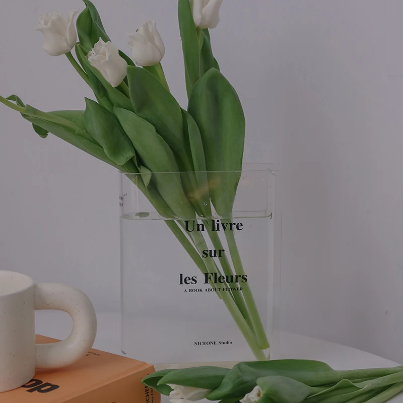 Modern Acrylic Vase Flowers Transparent Nordic Style Vase Novelty Design Minimalist Luxury Vaso De Planta Accessories Home