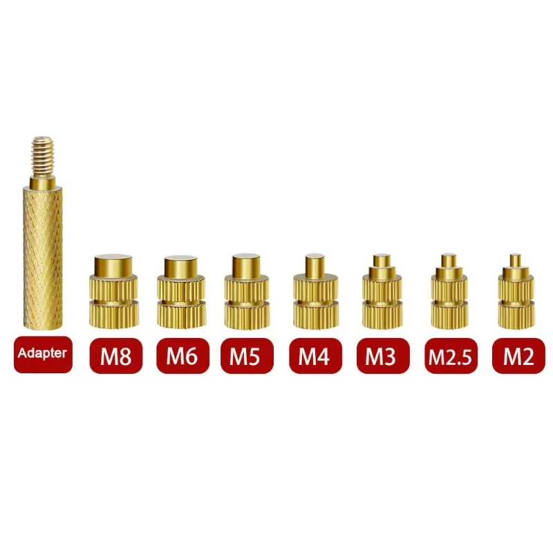 

Нагревательная установка Вставка Паяльное жало Головка M2 M2.5 M3 M4 M5 M6 M8 Вставки для горячего расплава Гайка Латунь Встр...