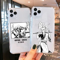 japanese comics gintama gintoki sakata phone case for iphone 11 12 13 pro max mini x xr xs 7 8 6 6s plus se22 cartoon back cover