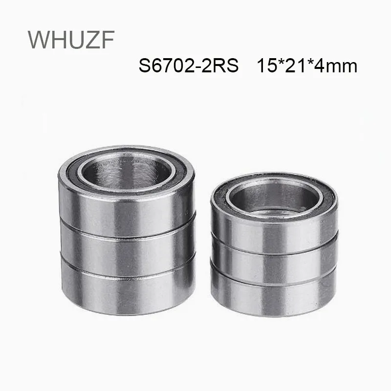 

WHUZF 5/10/20pcs ABEC-5 S6702-2RS 15x21x4mm Stainless Steel Thin Wall Deep Groove Ball Bearings S6702 RS 61702 15*21*4mm