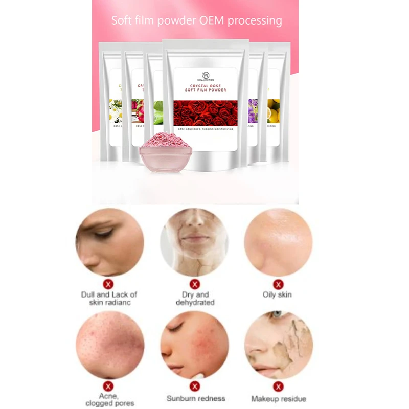 

Натуральная мягкая гидро маска-желе, набор порошков, отбеливающий розовый коллаген, гиалуроновая кислота, уход за кожей