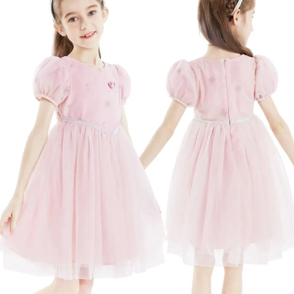 

Disney Princess Girls Mesh Dresses Frozen Elsa Kids Dress Clothes Cosplay Costumes For Children Outfits