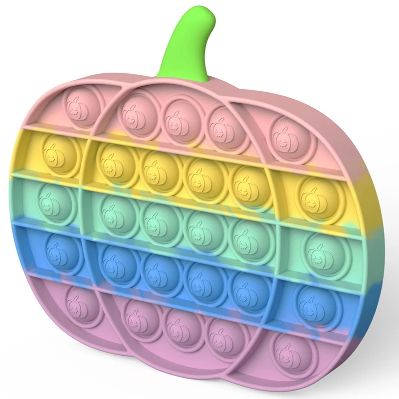 

Halloween Rainbow Color Pumpkin Game Plate Decompression Toy Push Bubble Sensory Fidget Adult Child Funny Stress Reliver