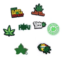 1pcs weed shoe charms accessories fits for crocs boys girls kids women teens christmas gifts birthday party favors pins