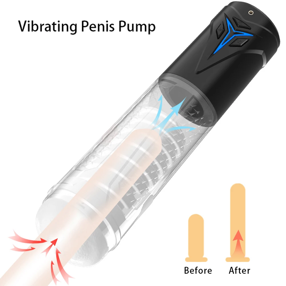 

Penis Vacuum Pump Vibrator Sex Toys For Men Male Masturbator Cup Penis Enlargerment Enhancer Penile Extender Trainer Sex Product