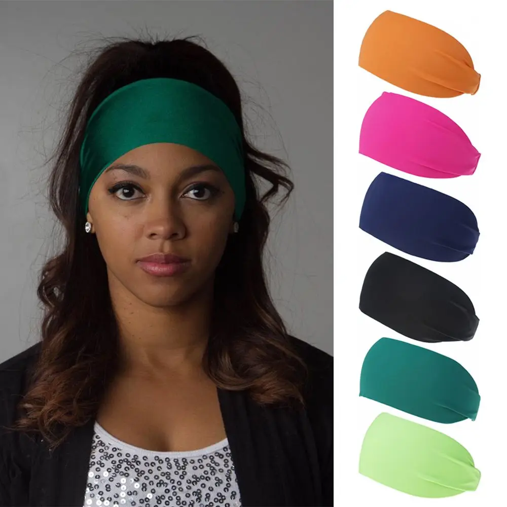 

Men Women Fluorescence Color Sweatbands Stretchy Sports Headband Running Hairband Yoga Hair Bands Fitness Sweat Bands