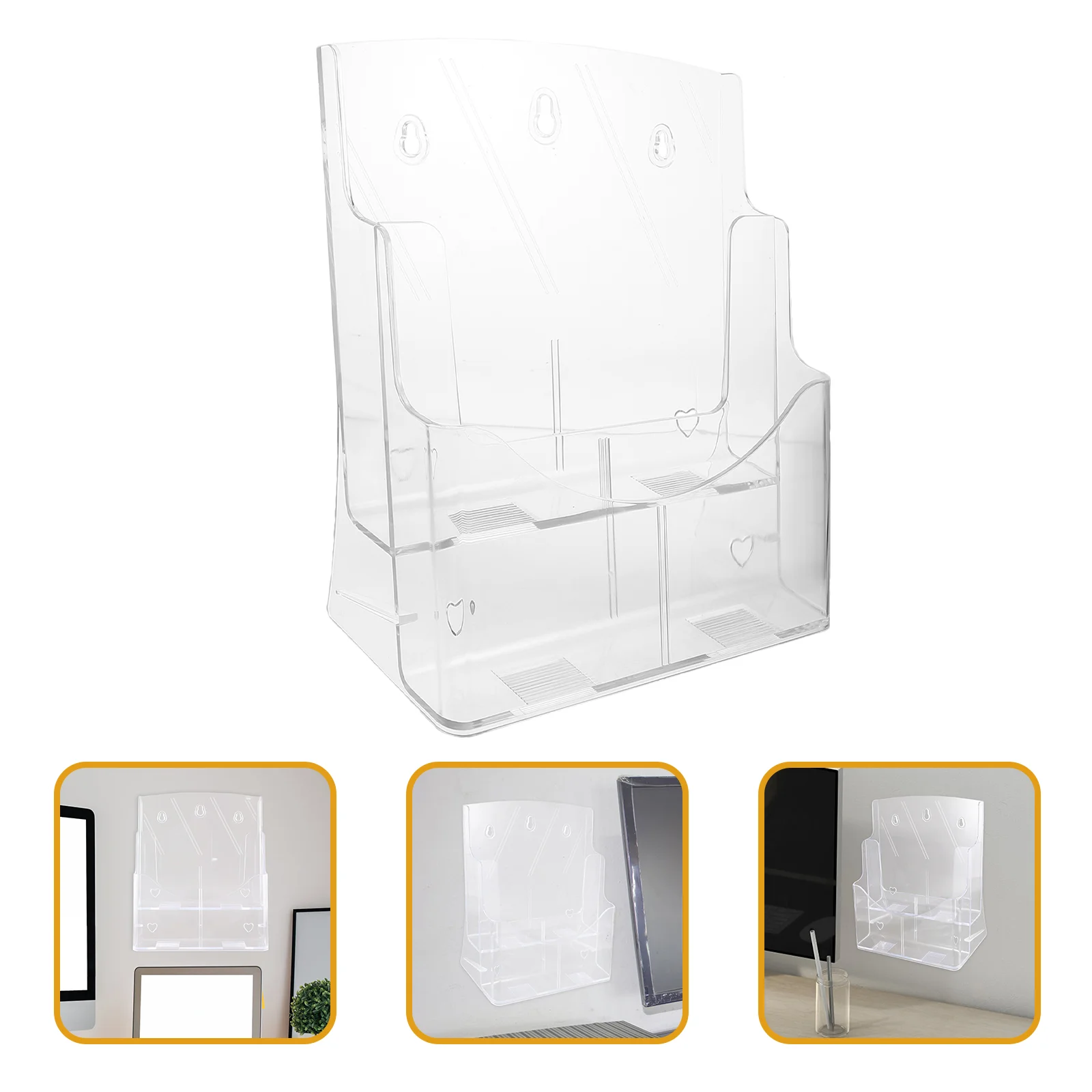 

Booklet Clear Literature Stand Brochures Plastic File Folder Rack Transparent Storage Pamphlets Display Acrylic Office