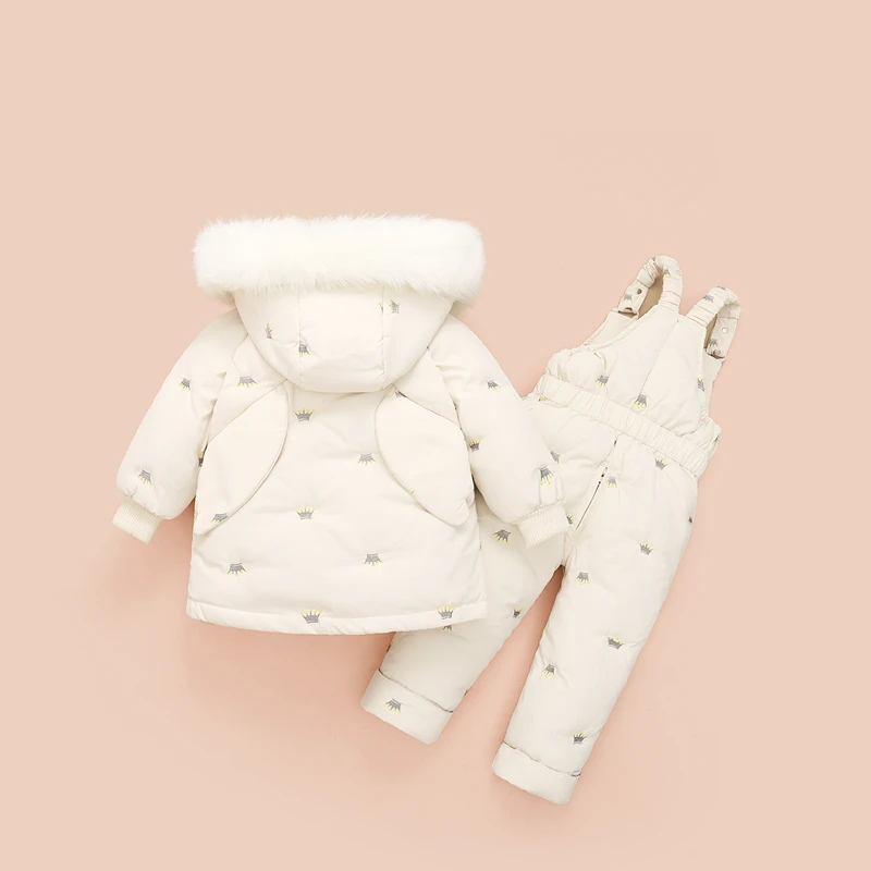 

-30℃ Winter Children Clothing Sets Toddler Girl Snowsuit Kids Duck Down Coat Jacket Jumpsuit Outfit Suit Warm Baby Overalls 1-4Y