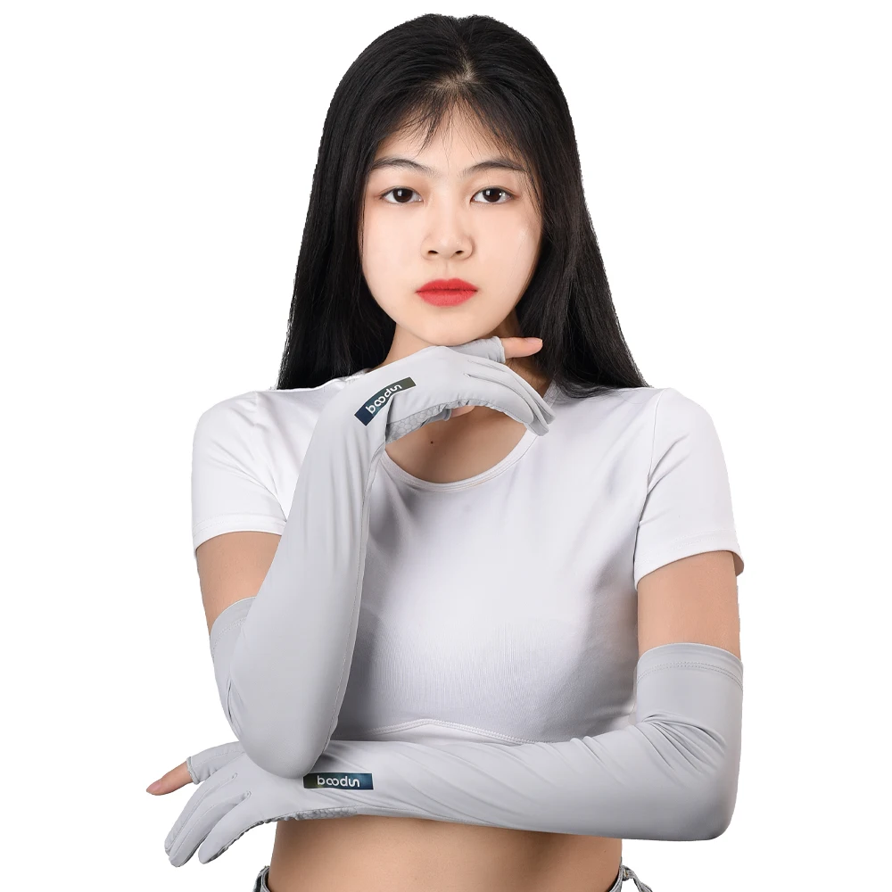 Женские Летние Солнцезащитные Шелковые Перчатки С Сенсорным Экраном