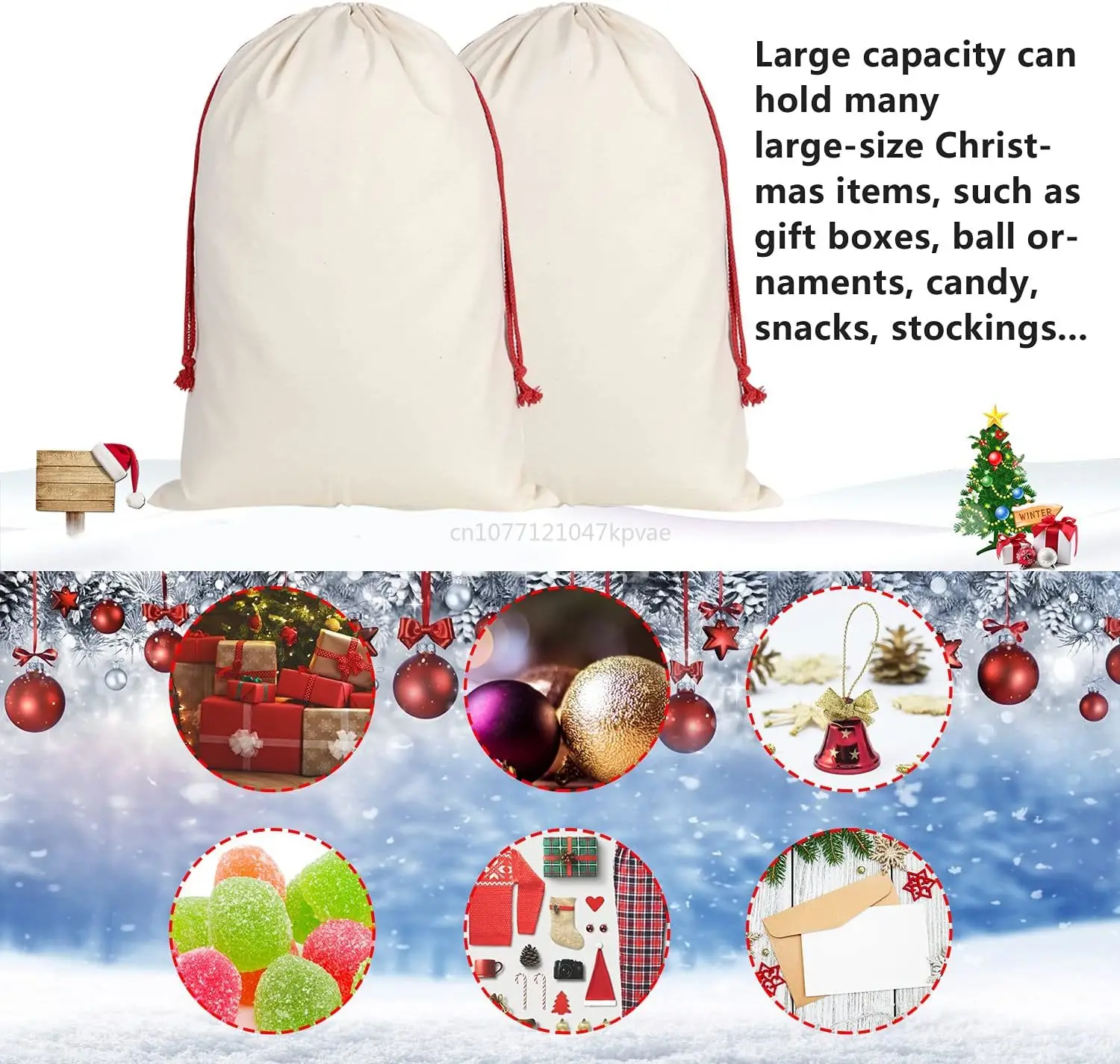 Рисунок 6 - Двухслойные большие рождественские мешки Санта Клауса