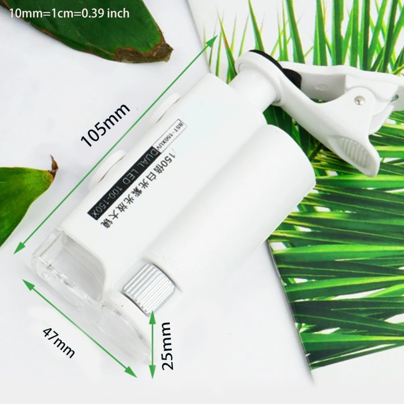 Карманный микроскоп Z-oom со светодиодной подсветкой 100X-150X Портативный Ювелирные