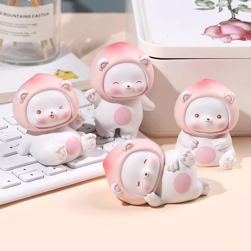 

Cartoon Mini Bear Doll Creative Potted Plant Car Ornament Resin Desktop Ornament Exquisite Girls' Decorative Crafts