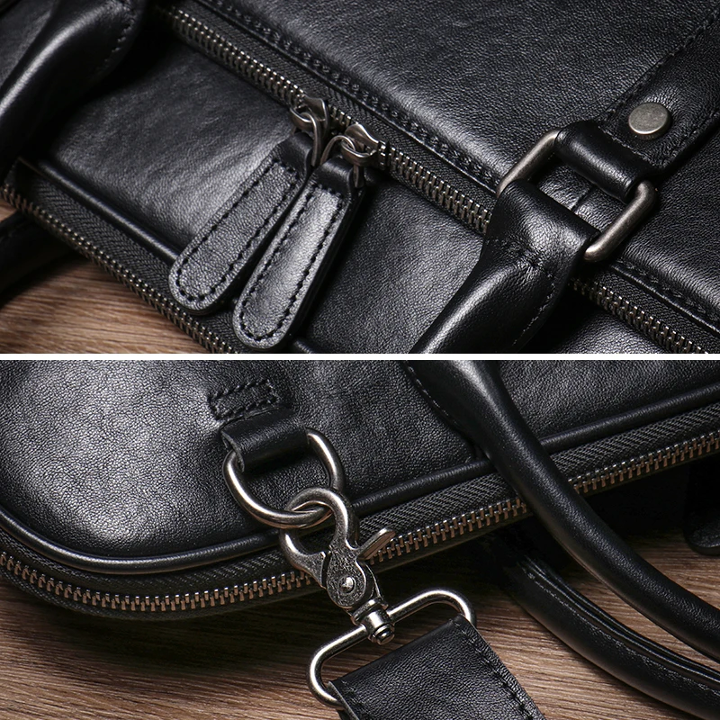 GURO Мужская роскошная сумка из натуральной кожи деловой офисный портфель для