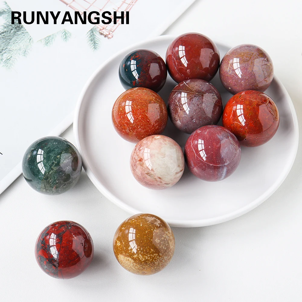 Новый шар из натуральных драгоценных камней рееки океан яшма хрустальный