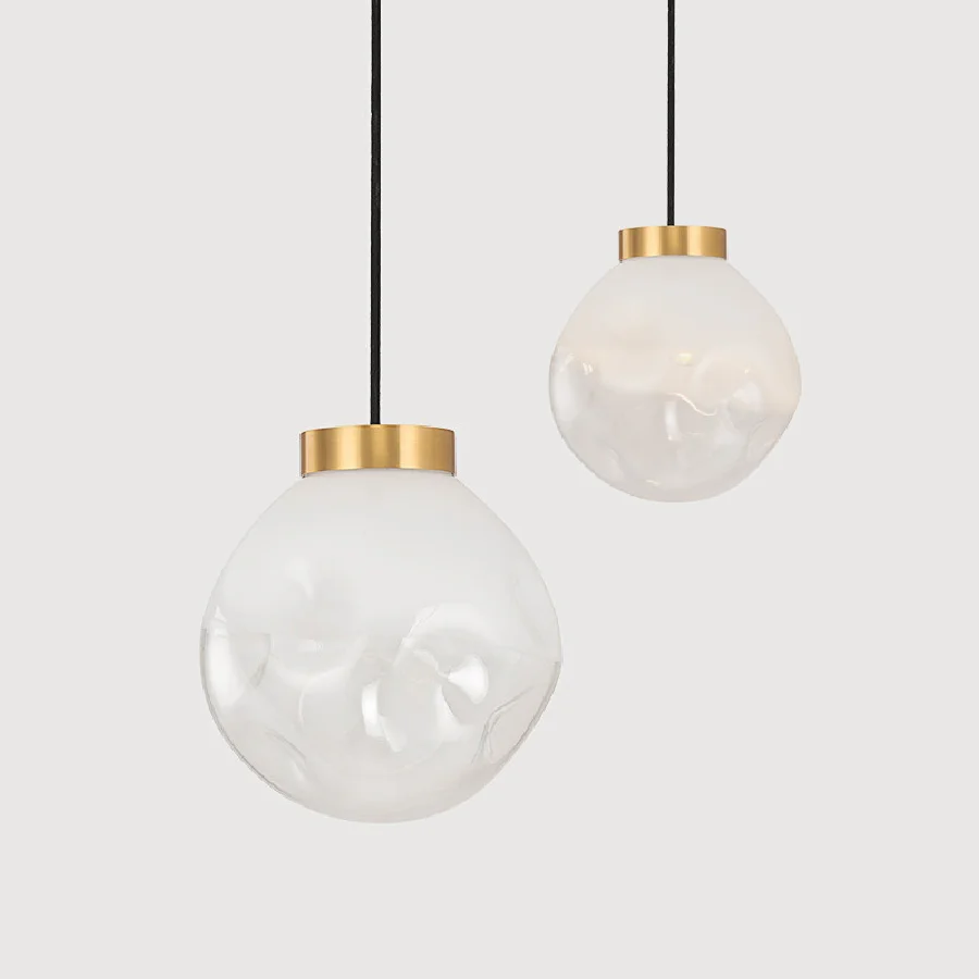 

LukLoy LED Nordic Creative Pendant Light Glass Hanging Lamp Minimalist Living Room Bedroom Fashion Bar lamp Retro Glass Ball