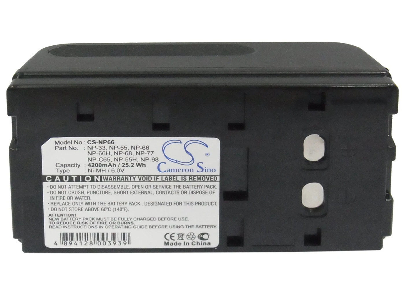 

Cameron Sino 4200mA Battery for PANASONIC PV-A386,PV-B18,PV-BP15,PV-BP17,PV-BP18,PV-IQ203,PV-IQ204,PV-IQ205,PV-S64