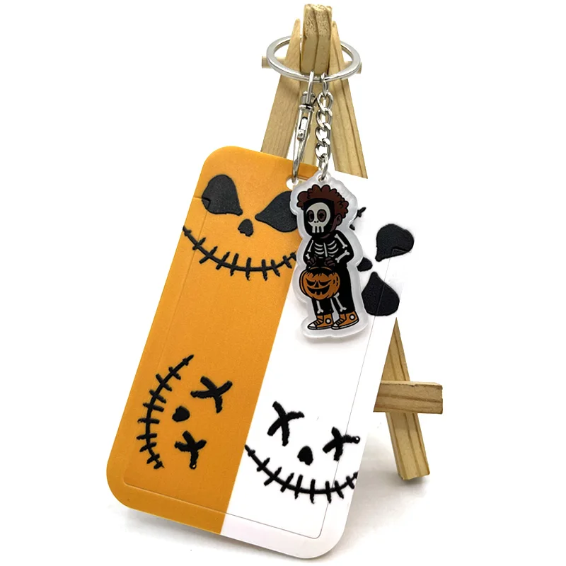 

Happy Halloween Animation cartoon acrylic key chain transparent double-layer Acrylic Pendant creative glue dropping keys chain