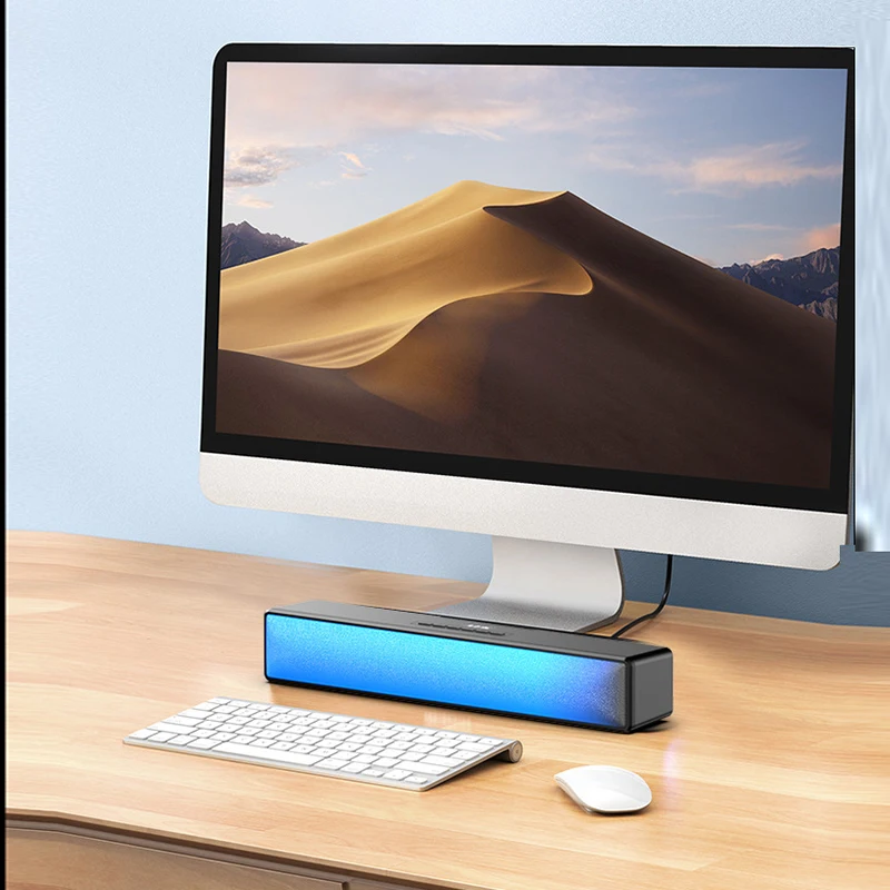 Компьютерная колонка Bluetooth стерео объемный звук динамик RGB работает от