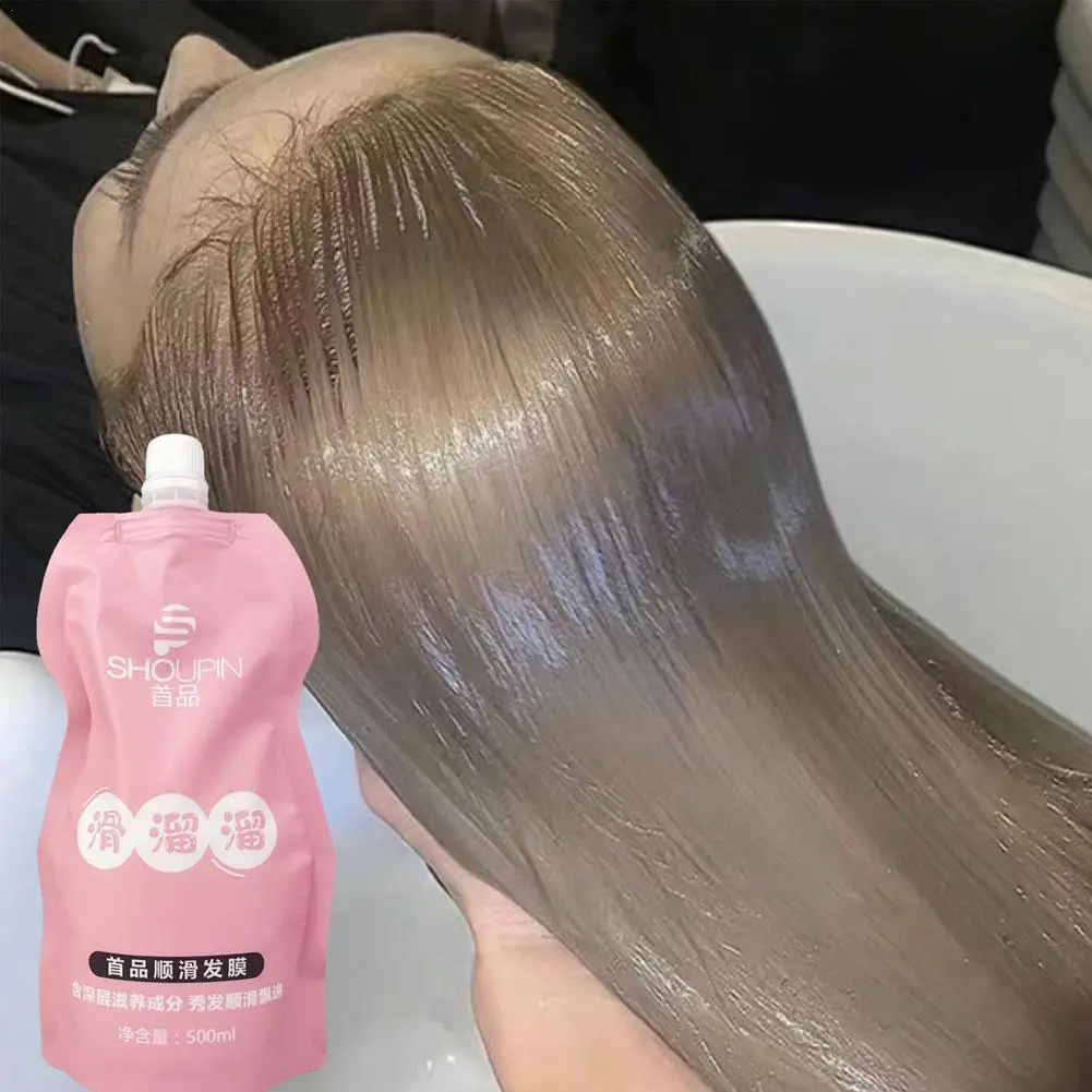 

500ml Keratin Hair Mask Smooths Frizzy Repairs Damage Scalp Hair Non-greasy Balm Root Hydration Soft Straighten Hair Care Shiny