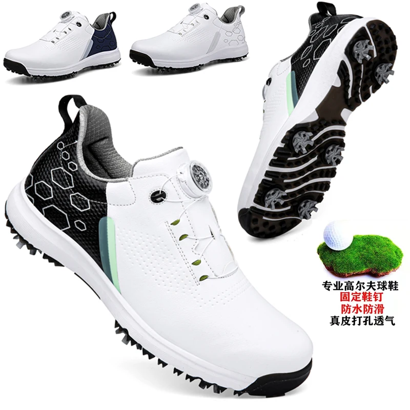 

Waterproof Golf Shoes for Men Women Big Size 36-47 Outdoor Spikes Golf Training Sneakers Brand Unisex Black White Mens Trainers