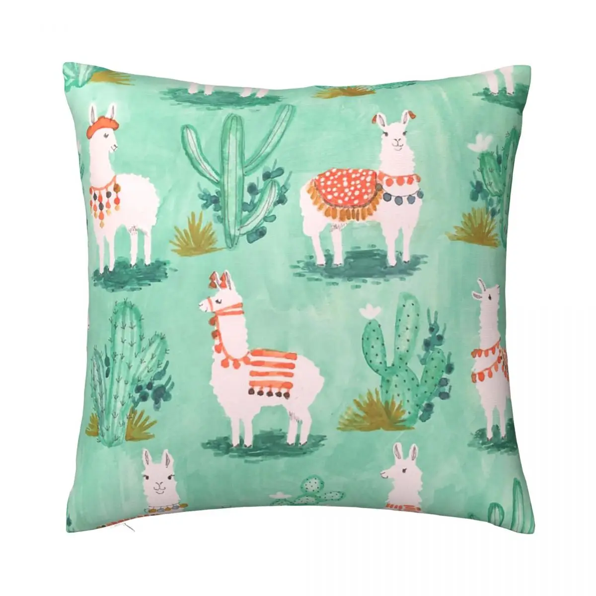 

Alpaca Llama Pillowcase Printing Polyester Cushion Cover Decor Colorful Cute Throw Pillow Case Cover Home Wholesale 40X40cm
