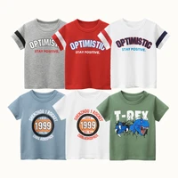 2022 summer dinosaurs cartoon children t shirts clothes for boys girls letter number short sleeve tops baby tees bottoming shirt