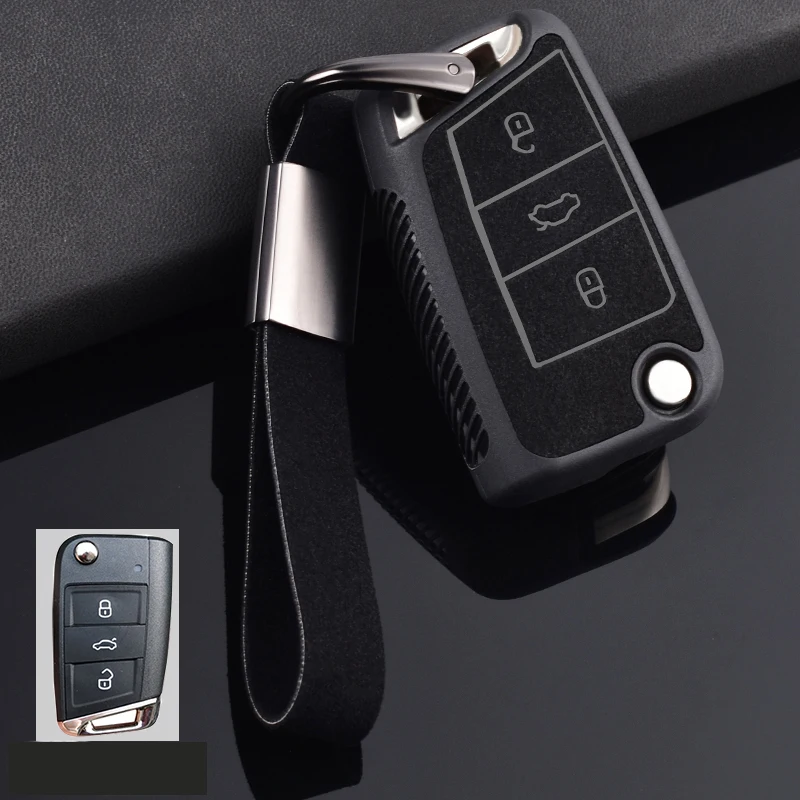 

Leather TPU Key Case for Car Key Cover for VW Golf-7 Tiguan-L POLO Car Accessories Interior Car Styling Keychain Keyring for Car