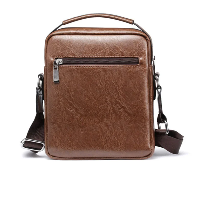 WEIXIER Men's Shoulder Bag Portable Retro Handbag Casual Man Crossbody Bag PU Leather Business Briefcase Messenger Men Bag