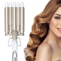 5 barrel curling iron wand hair waving beach waves fast styling tools with lcd temperature display for women salon hair crimper
