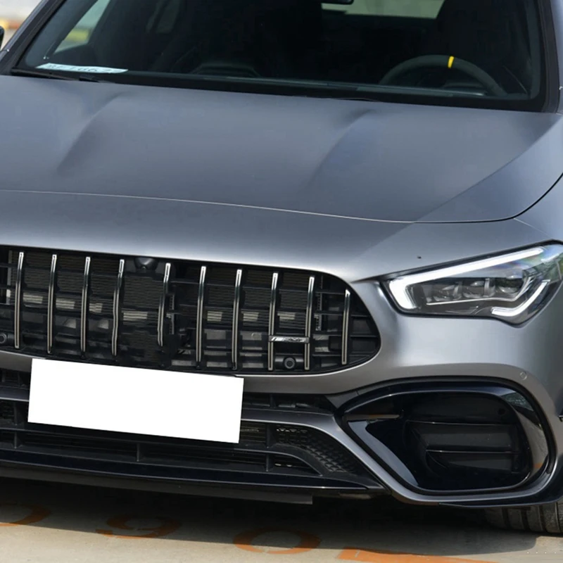 Чехол для Mercedes Benz CLA45 C118 2020 2021 глянцевый черный и передний бампер спойлер