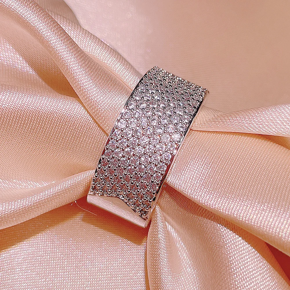 

Ajojewel Size 6-10 Shining Full Of Crystal Classic Wedding Ring Women