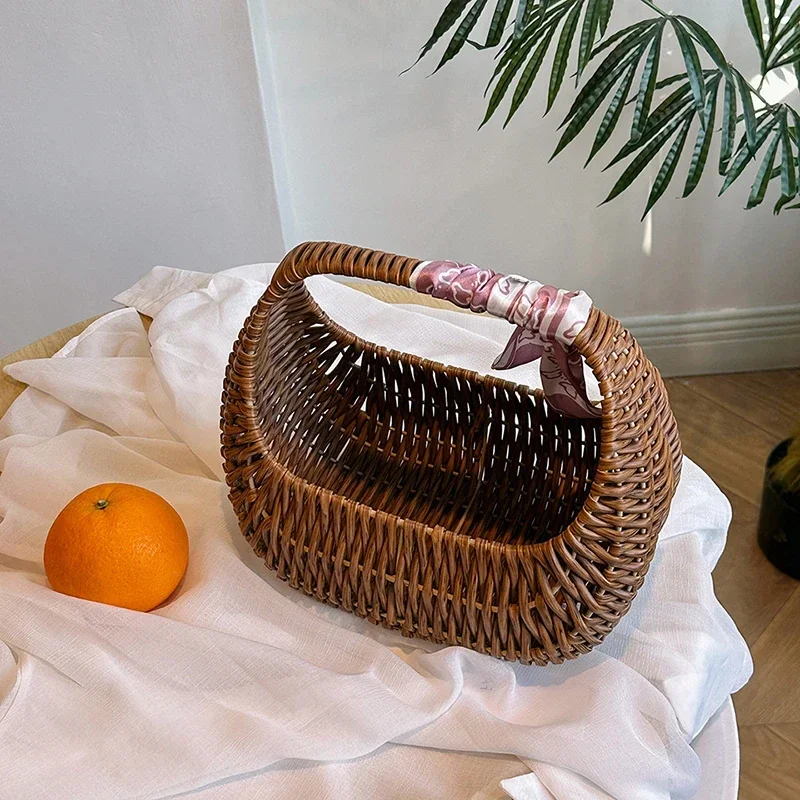 Женская соломенная сумка ручной работы в стиле ретро из рафии