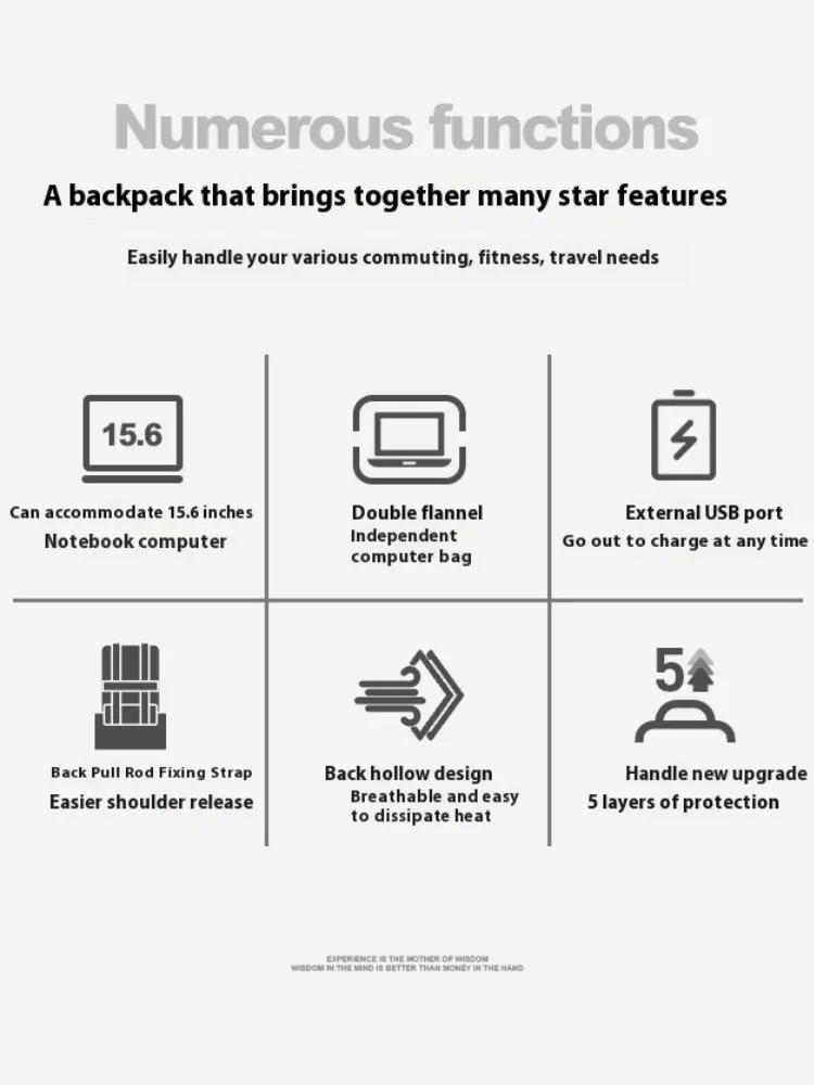 Бизнес-рюкзак BOPAI Кожаный рюкзак Многофункциональный Рюкзак из воловьей кожи