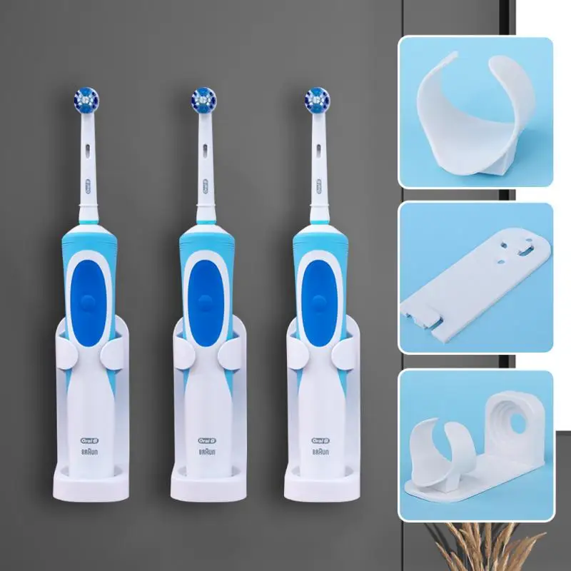 

Electric Toothbrush Holder Wall-Mounted Toothbrush Stand Rack Self-adhesive Traceless Toothbrush Organizer Bathroom Accessories