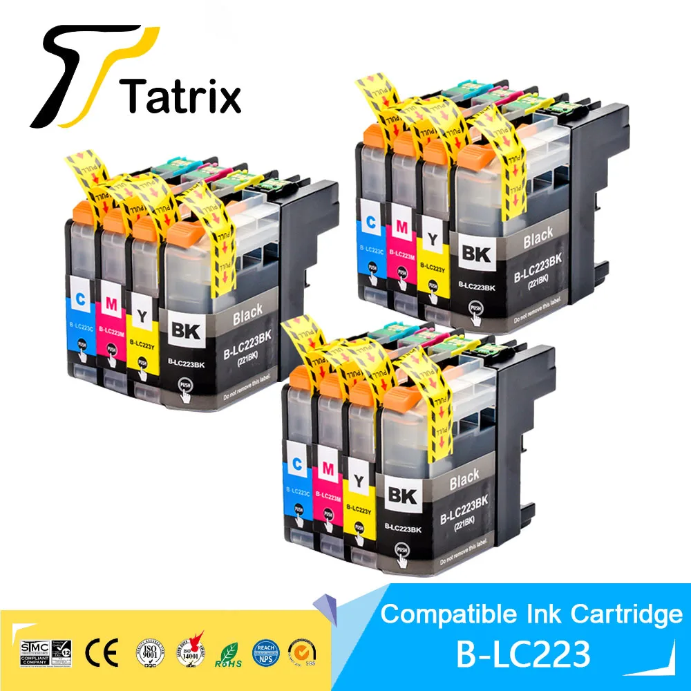 Tatrix-cartucho de Tinta Compatível com Chip Irmão Mfc-j4420dw J4620dw J4625dw J480dw J680dw Impressora J880dw Lc223 Lc221
